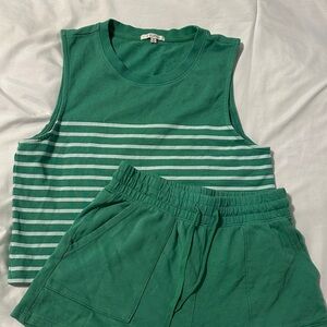 Z Supply Green Tank and Shorts Set